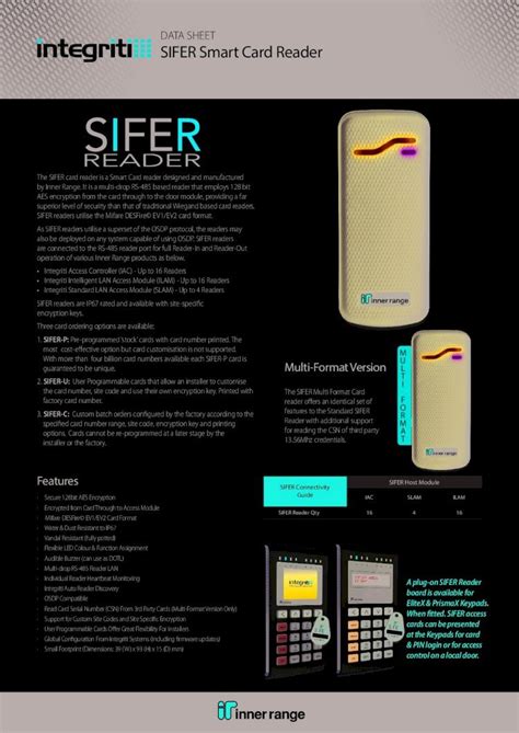 ir sifer smart card reader|DATA SHEET SIFER Smart Card Reader .